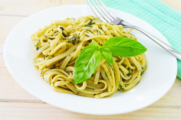 Image showing pasta with basil