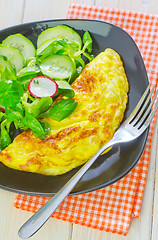 Image showing omelette with salad