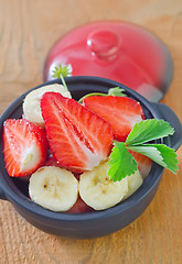 Image showing salad from strawberry and banana