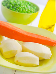 Image showing Fresh vegetables, raw potato and carrot