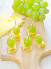 Image showing canape with drape and cheese