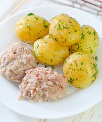 Image showing potato and cutlets