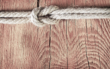 Image showing rope on wooden background