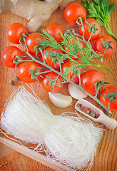 Image showing rice noodles and tomato