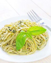 Image showing pasta with basil