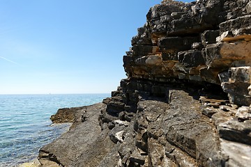 Image showing Beach with rocks and clean water