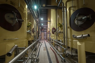 Image showing Industrial interior with welded silos