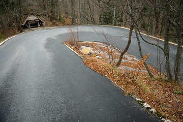 Image showing Road in autumn forest landscape