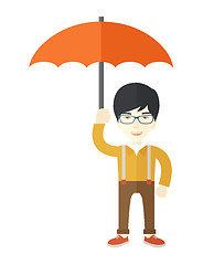 Image showing Successful man with umbrella.