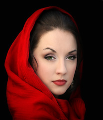 Image showing Girl in red scarf