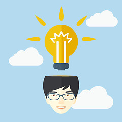 Image showing Businessman has a bright idea.