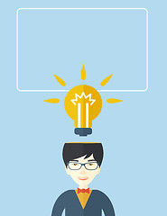 Image showing Businessman has a bright idea.