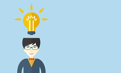 Image showing Businessman has a bright idea.