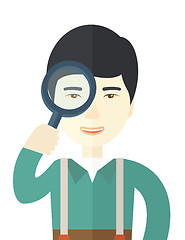 Image showing Chinese man with magnifying glass.