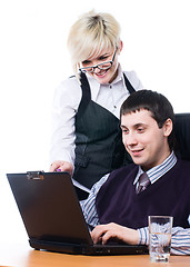 Image showing Business team with laptop