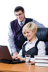 Image showing Business team with laptop