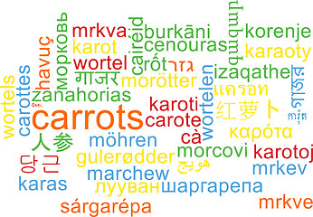 Image showing Carrots multilanguage wordcloud background concept