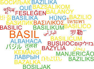 Image showing Basil multilanguage wordcloud background concept
