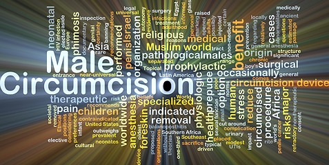 Image showing Male circumcision background concept glowing