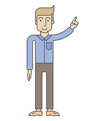 Image showing Businessman raising point finger