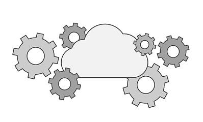 Image showing Gear collection with cloud