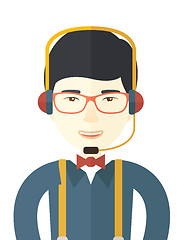 Image showing Japanese operator with headset as customer service