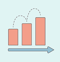 Image showing Business graph with red rising bar.