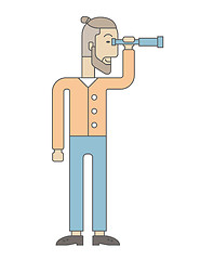 Image showing Businessman using binocular.