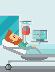 Image showing Patient in hospital bed being monitored