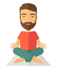 Image showing Man doing yoga.