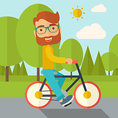 Image showing Man riding a bicycle.