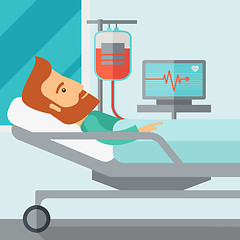 Image showing Patient in hospital bed being monitored