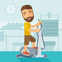 Image showing Man in gym sport workout exercises.