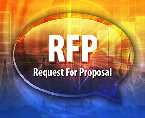 Image showing RFP acronym word speech bubble illustration