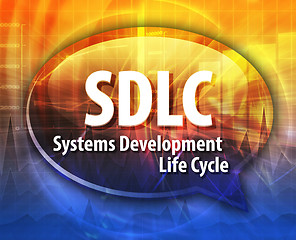 Image showing SDLC acronym word speech bubble illustration