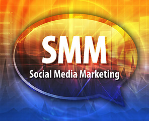 Image showing SMM acronym word speech bubble illustration