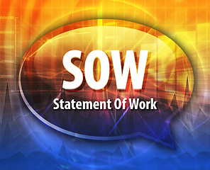 Image showing SOW acronym word speech bubble illustration