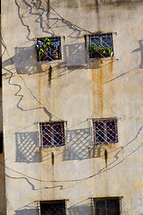 Image showing  window in morocco   and old construction wal brick historical