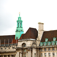 Image showing exterior old architecture in england london europe wall and hist