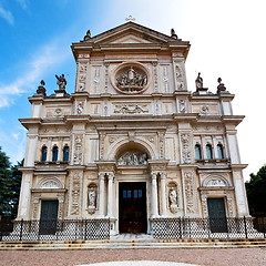 Image showing column old architecture in italy europe milan religion       and