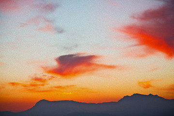 Image showing mountain in morocco africa lans and red sunrise