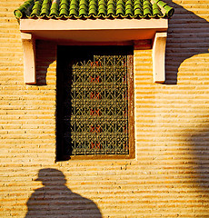 Image showing  window in morocco africa and old construction wal brick histori