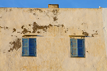 Image showing  window in morocco africa and old construction wal brick histori