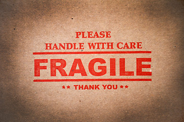 Image showing Fragile and handle with care label