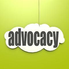 Image showing White cloud with advocacy