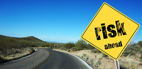 Image showing Risk ahead sign 