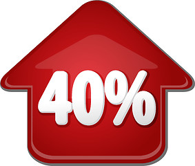 Image showing Forty percent up upwards arrow bubble illustration