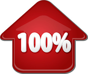 Image showing Hundred percent up upwards arrow bubble illustration