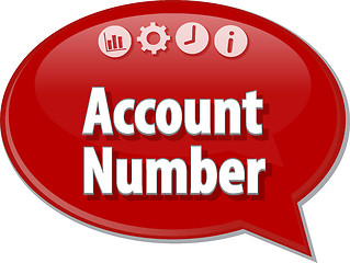 Image showing Account number Business term speech bubble illustration