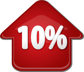 Image showing Ten percent up upwards arrow bubble illustration